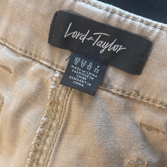 Lord & Taylor Women's Tan Cropped Pants - Picture 4 of 5